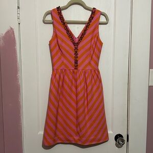 Lilly Pulitzer pink and orange beaded dress size 4
